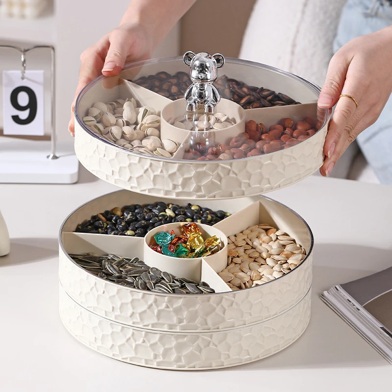 轻奢高档果盘家用客厅茶几2023新款零食瓜子坚果干果盘糖果收纳盒