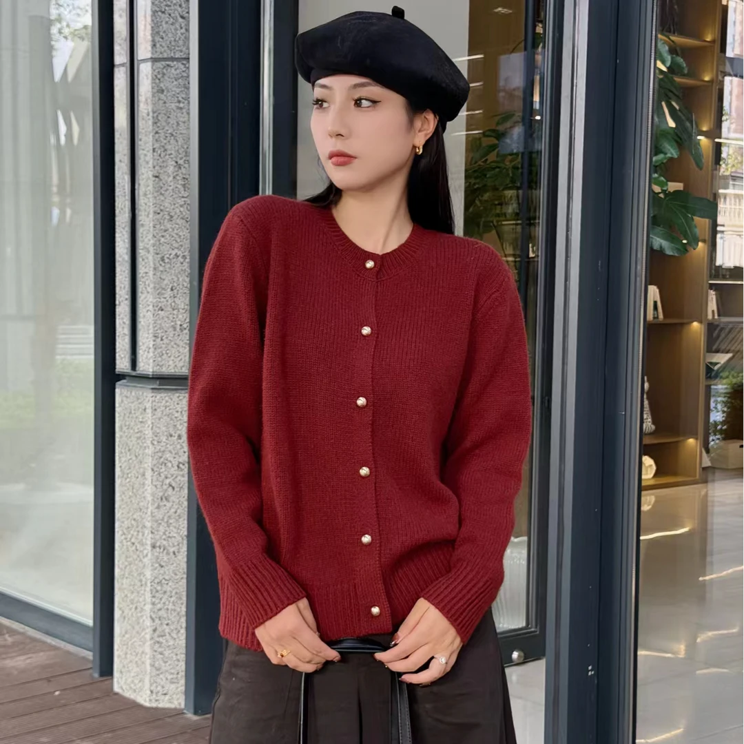 YUANXUN 气质百搭宽松韩版纯色羊驼开衫