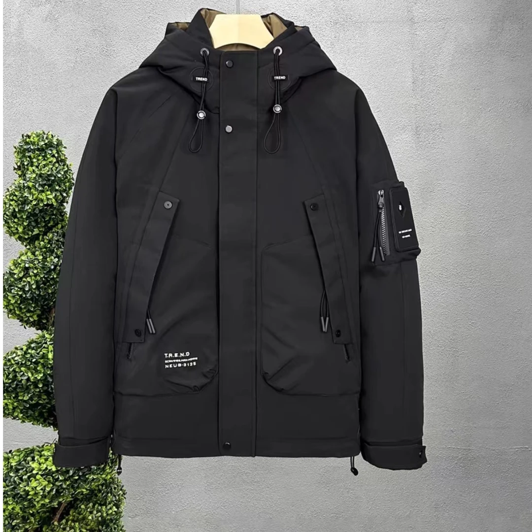 18009#男士羽绒服外套帅气冬季连帽潮流百搭