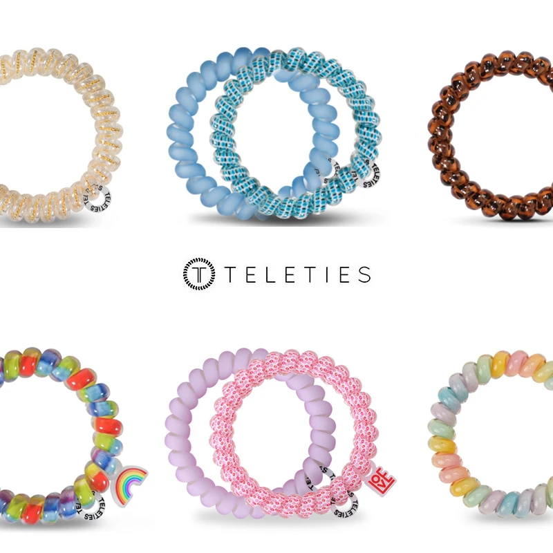 美国TELETIES电话线泰莉发圈高弹力无痕不伤发头绳明星同款高马尾