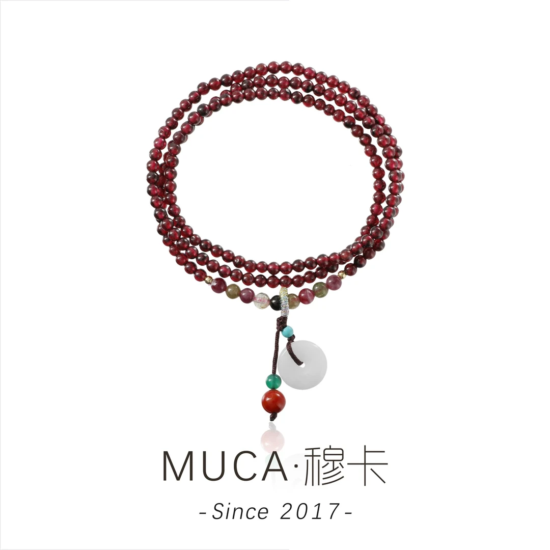 非金属玻璃手链 三圈平安扣轻奢国风气质百搭送长辈女手链QQ341