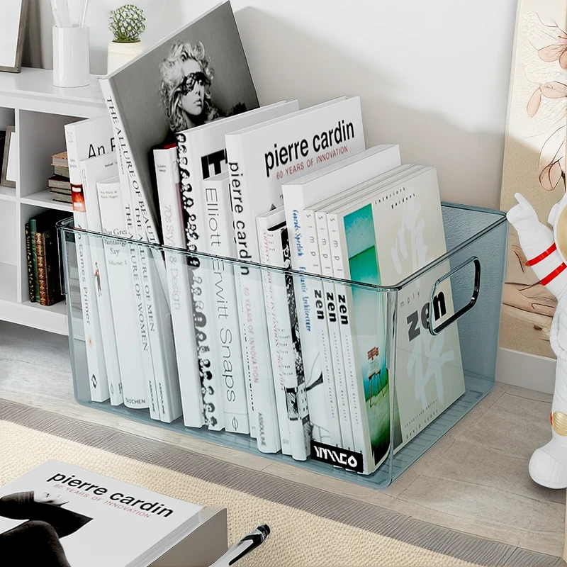 亚克力桌面收纳盒透明宿舍书桌文具书本置物架大容量办公室文件筐