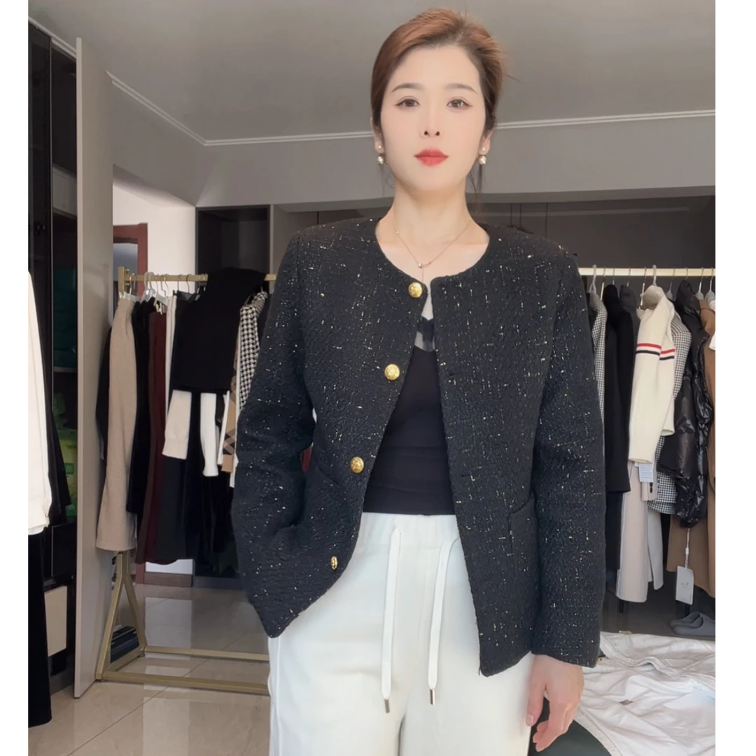 【星光熠熠】 小香风外套百搭时尚女装气质粗花呢金丝外套轻奢