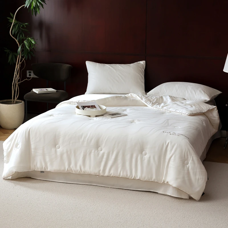 全棉羊绒蚕丝被柔软亲肤加厚保暖冬被子母被200*230