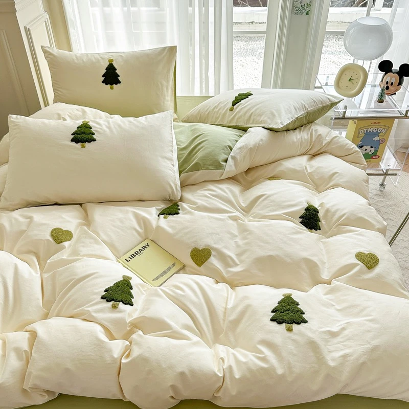 小温暖 心愿树全棉水洗棉四件套 小清新卡通四件套