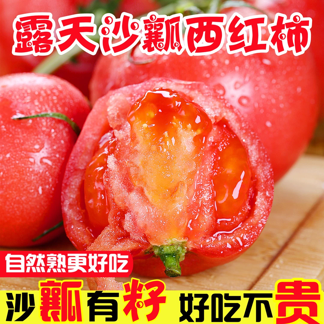 云南露天沙瓤西红柿自然熟新鲜番茄自然成熟生吃小番茄西红柿