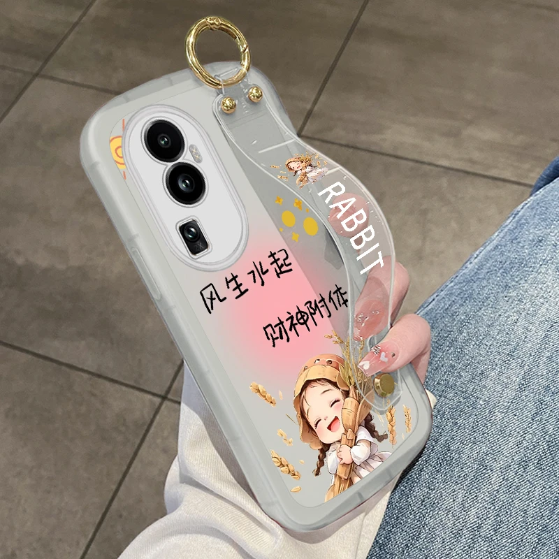 托诺适用于opporeno10高级感手机壳卡通支架reno9透明硅胶软壳ins