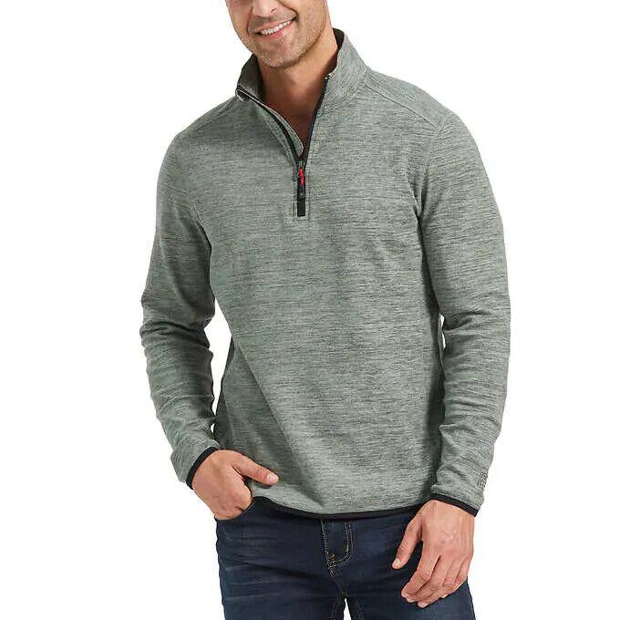 户外牛货！高端秋冬男士加绒防风保暖四面弹力半拉链抓绒衣外套