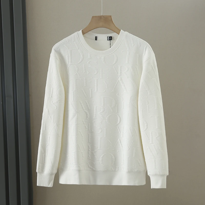 3D立体印花简约休闲复合绒保暖男士卫衣套头加厚上衣Y4D0944