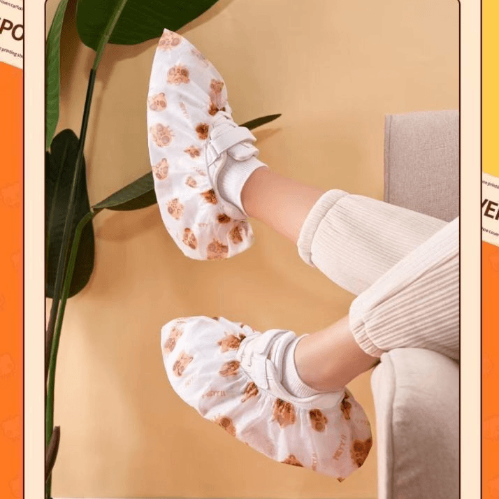 无纺布加厚印花鞋套可洗耐磨成人脚套鞋罩一次性鞋套室内家用待客