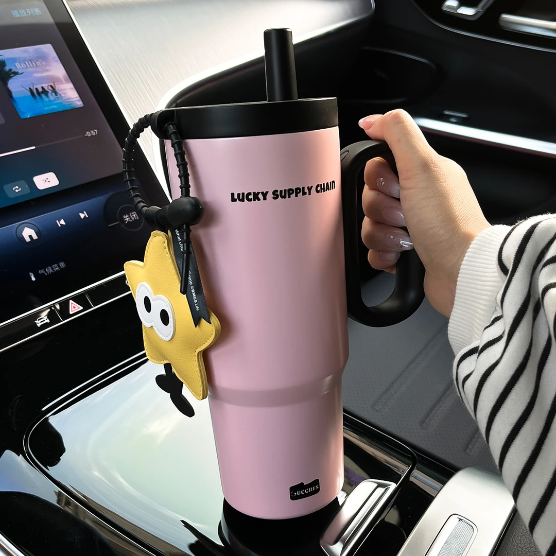 Gucgres水杯保温杯女生大容量吸管杯学生户外高颜值车载杯子便携