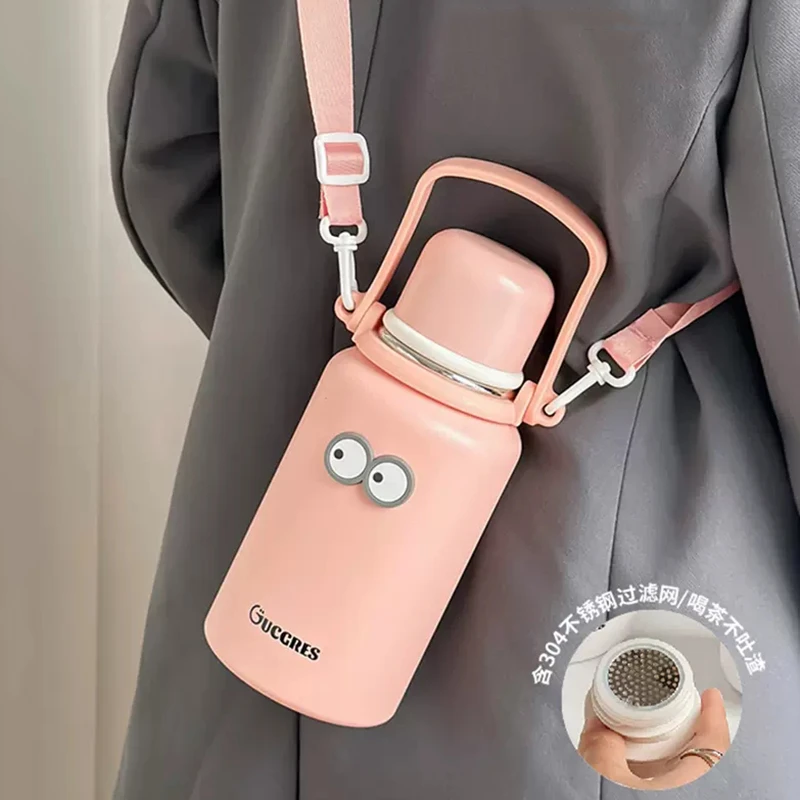 Gucgres大容量保温杯1000ml以上耐高温便携带盖茶隔泡茶水杯男士