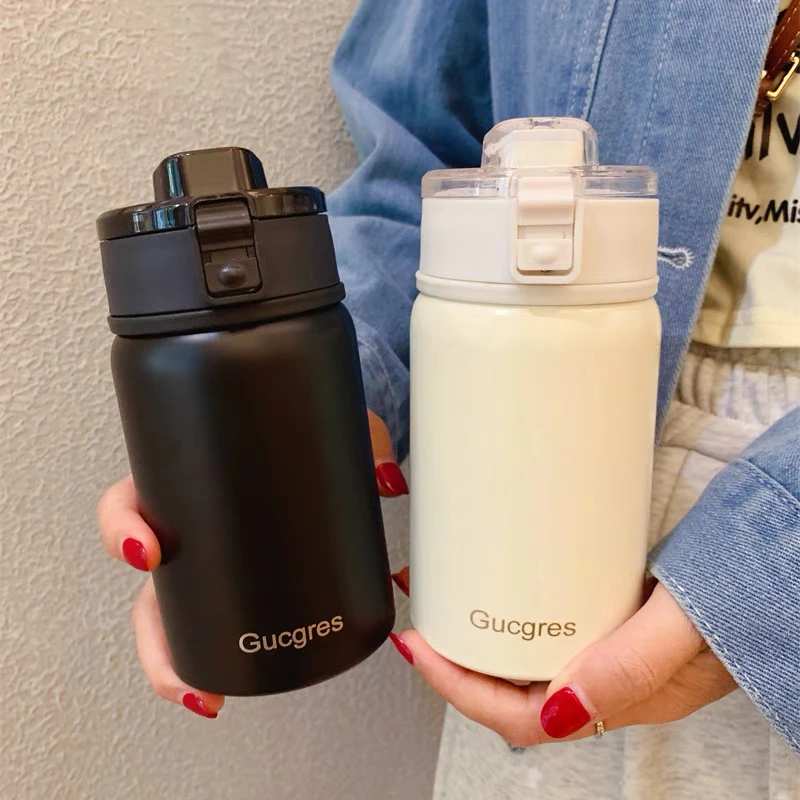Gucgres水杯保温杯网红可爱情侣杯子简约大容量学生便携茶杯户外