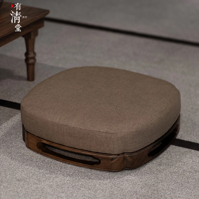 有清堂新中式乌金木如意蒲团坐垫