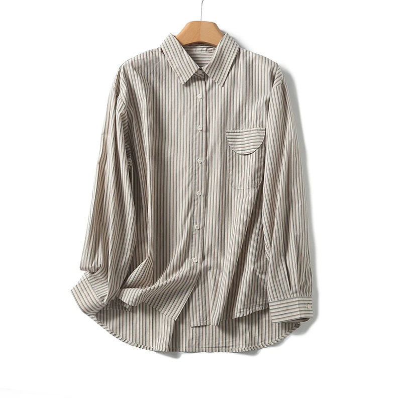 特！门店20&9！全棉条纹青春减龄显白显瘦女式衬衫L72987