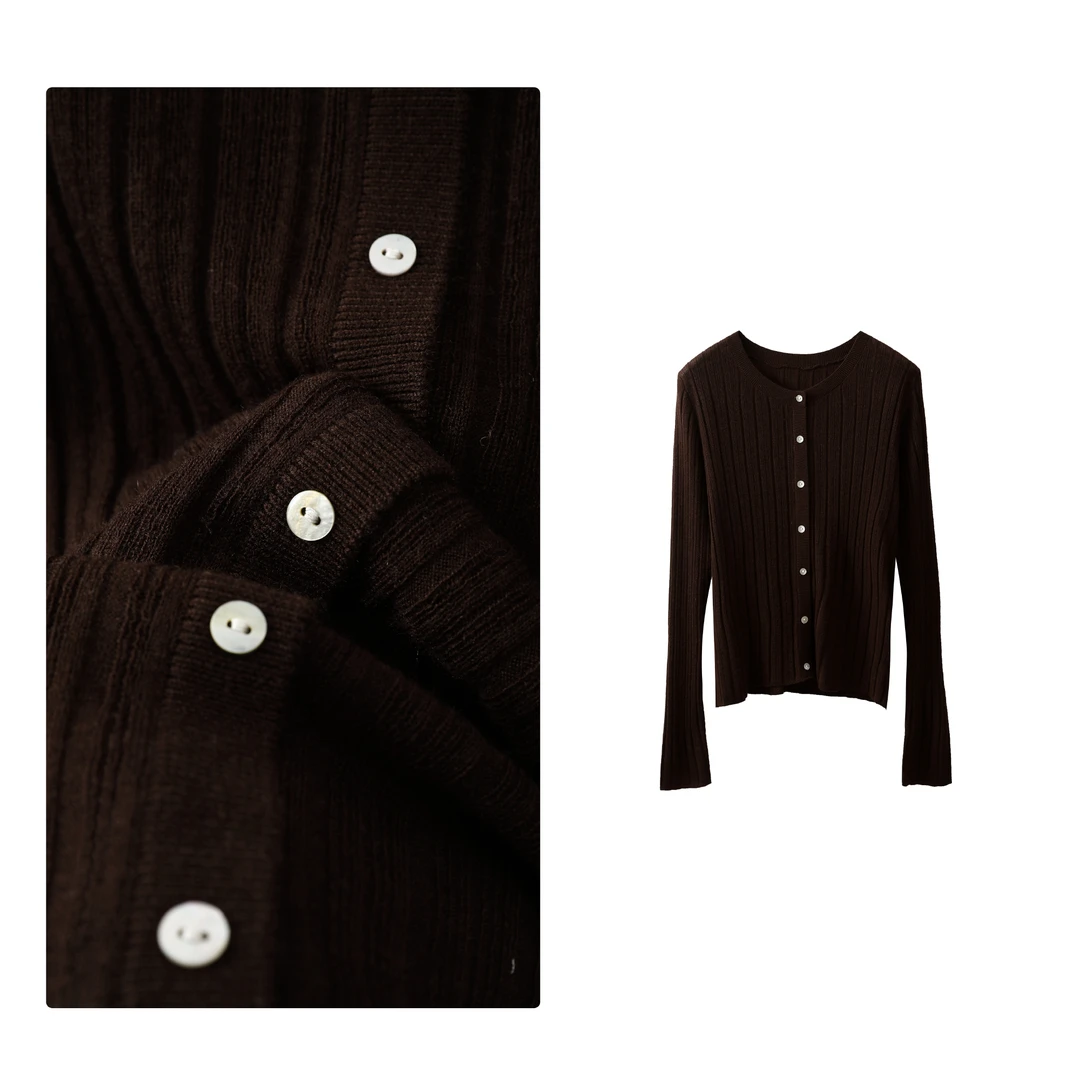 现货！门店17&9！含绵羊毛~圆领修身百搭女式针织衫H00318