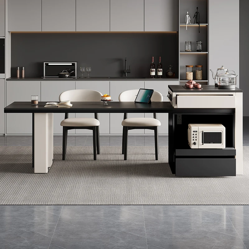 【开春特价】现代家用轻奢意式岛台一体式餐桌可伸缩岛台餐桌CT27