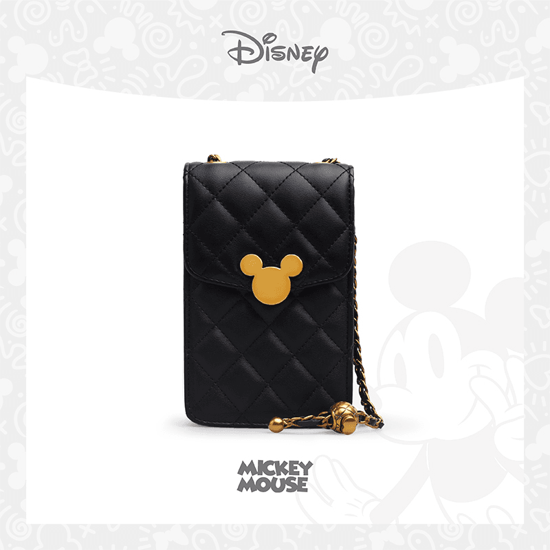 【Disney/迪士尼】米奇系列手机包菱格绣线百搭链条斜挎包小香风