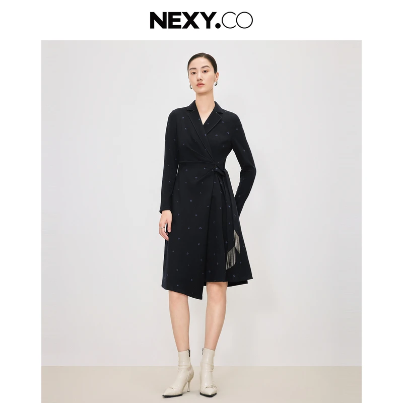 NEXY.CO/奈蔻连衣裙|奢级莫代尔|羊毛|礼服晚宴|大女主|XF05091Q7