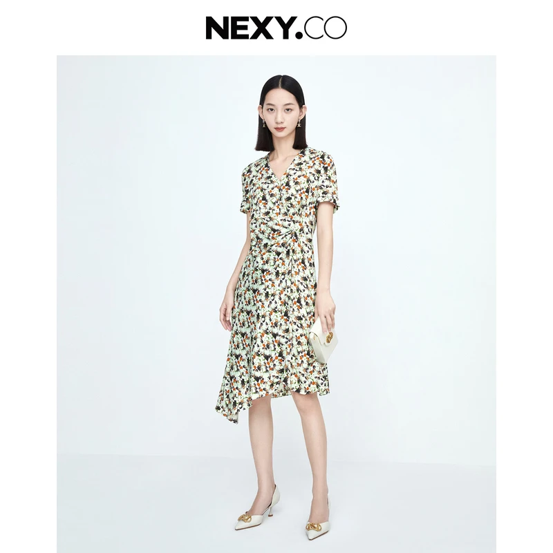 NEXY.CO/奈蔻连衣裙|桑蚕丝|法式复古|欧若风|走秀|XF04025H1