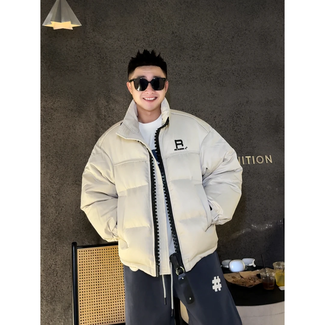 【语乐】YL-28023冬季加厚保暖面包服刺绣立领大拉链休闲棉服外套