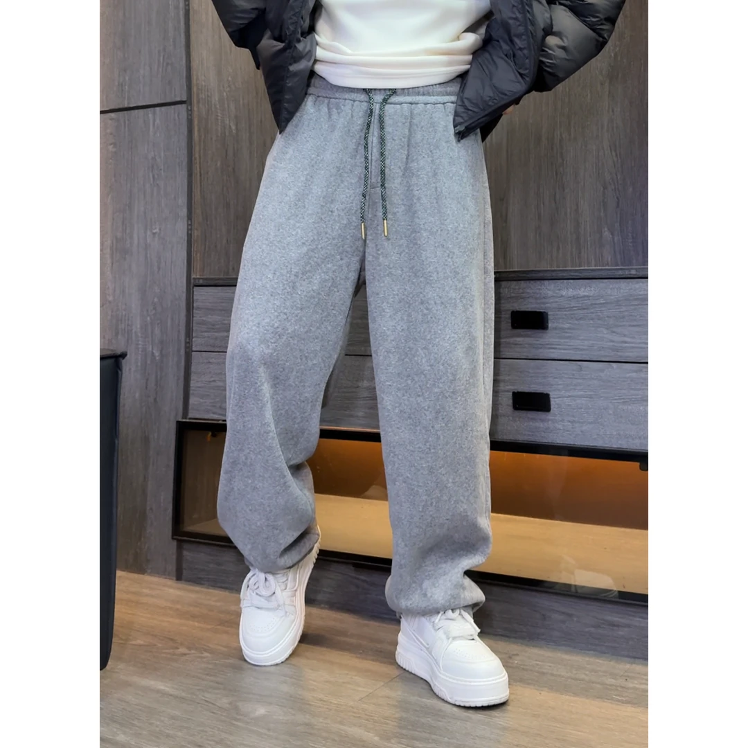 【语乐】YL-7219冬季加绒加厚休闲针织裤净版运动卫裤宽松直筒裤