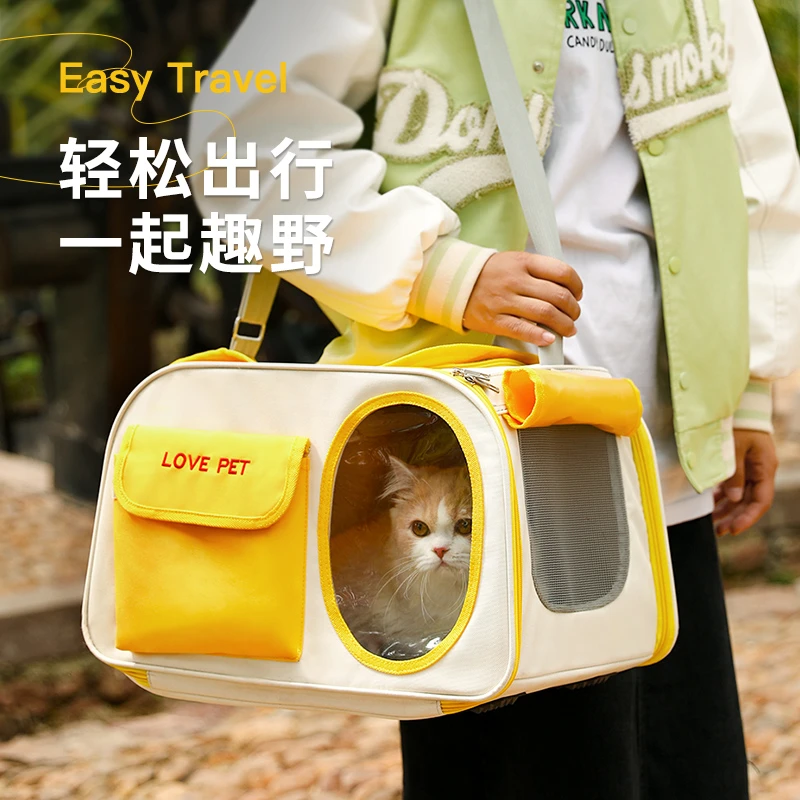 猫包外出便携猫咪狗狗大容量背包太空舱手提式猫箱透气斜挎宠物包