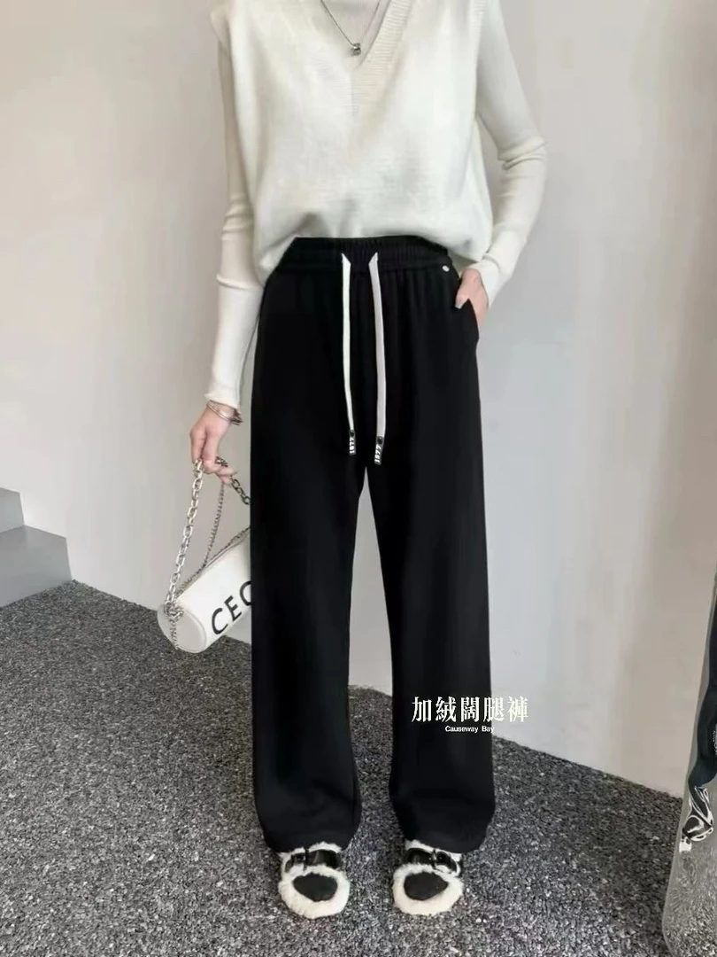 Wang Li Studio  冬季显瘦灯芯绒休闲直筒阔腿裤