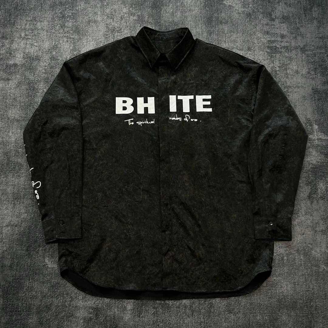 黑洞之眼第11季 醋酸丝滑衬衫垂感做旧爽滑垂感衬衣 有厚度廓版