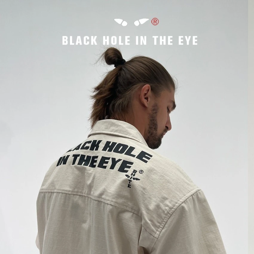 black hole in the eyes 重磅短袖衬衣OS宽松高街风 上身效果到顶