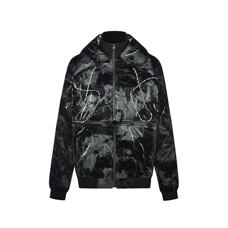 OBGD棉服棉衣女冬季新款酷辣小众可拆卸短款夹克黑色外套潮Y57