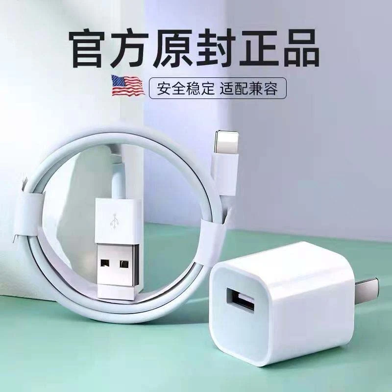 适用于苹果5W快充充电头USB数据线iPhone5-14快速充电器通用闪充