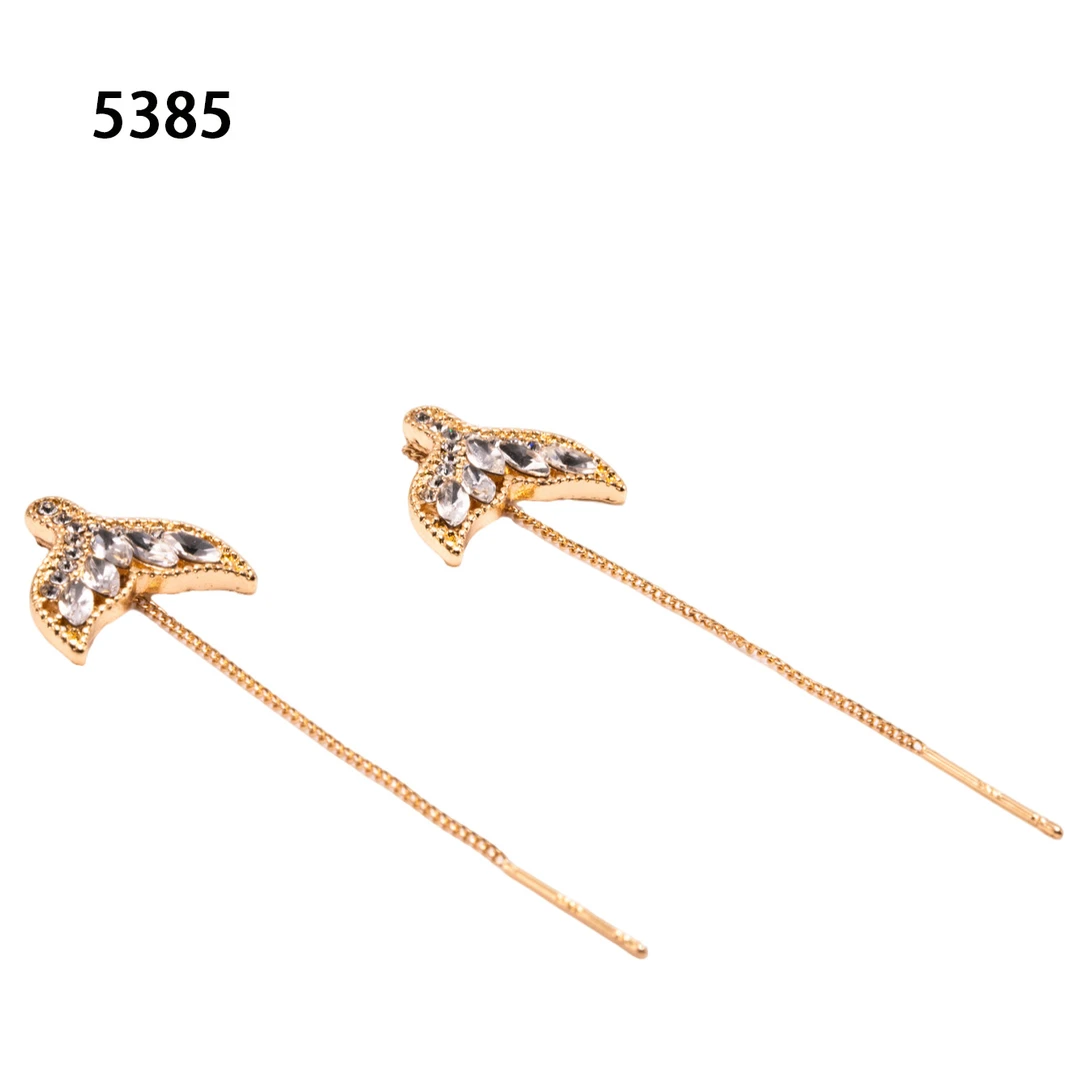 铜合金耳饰 鱼尾气质耳线小众设计高级感耳钉耳饰~5385