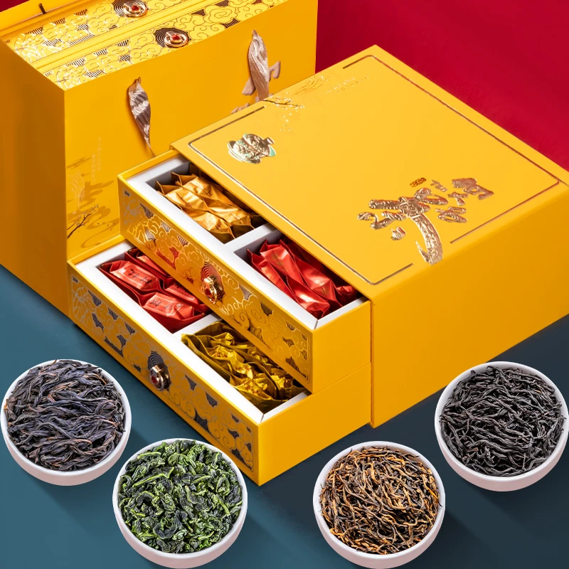 【四大名茶礼盒装】金骏眉铁观音肉桂正山小种共512克送礼茶叶