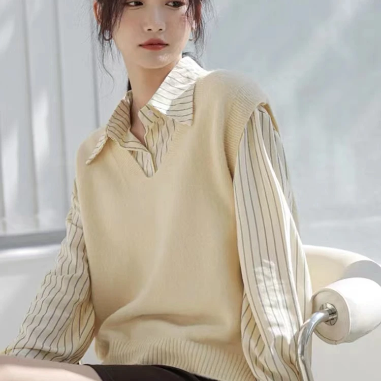 T37假两件长袖时尚休闲百搭，以直播间实物为主