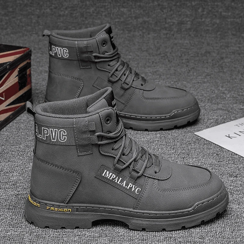 秋冬季高帮男鞋新款运动休闲防水防滑耐磨鞋男款马丁靴潮鞋