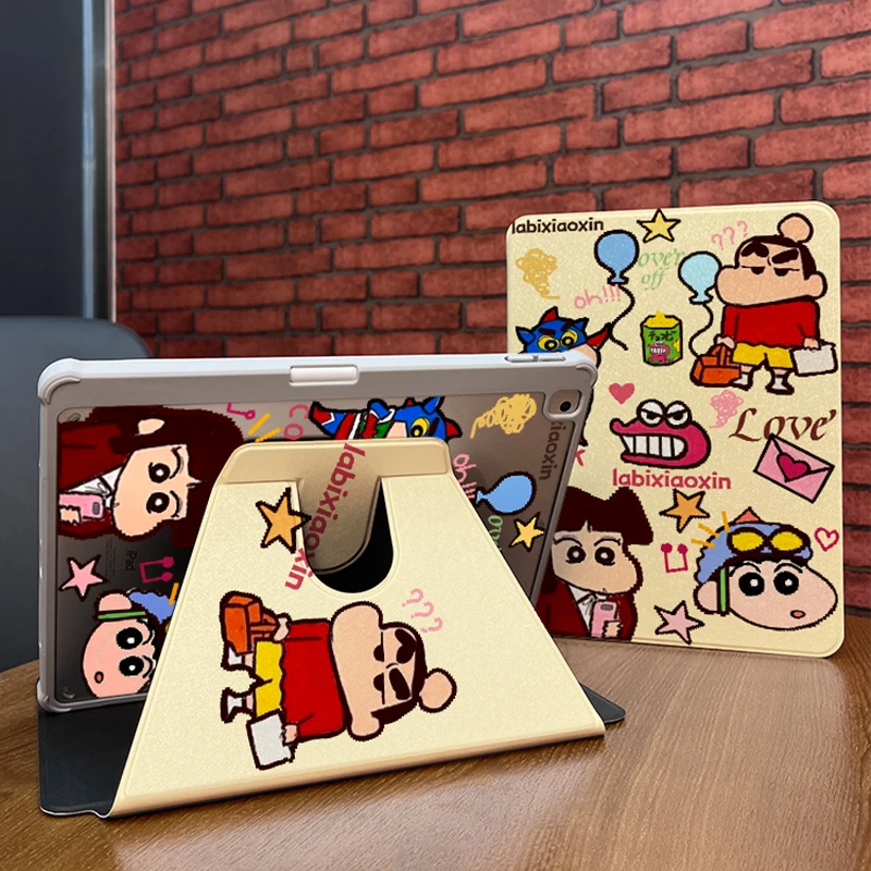 【亚克力旋转】蜡笔小新平板保护套新款air5防弯ipad华为matepad