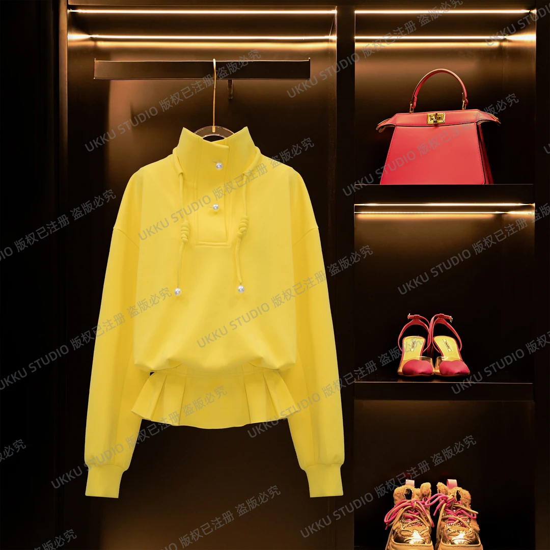 丹【UKKUSTUDIO】早秋设计感小众解构立裁极简风衬衫外套312550