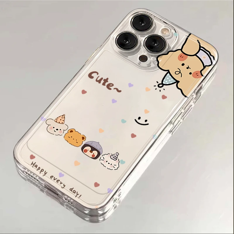 可爱小动物iphone15苹果手机壳14promax硅胶13pro透明软12卡通11