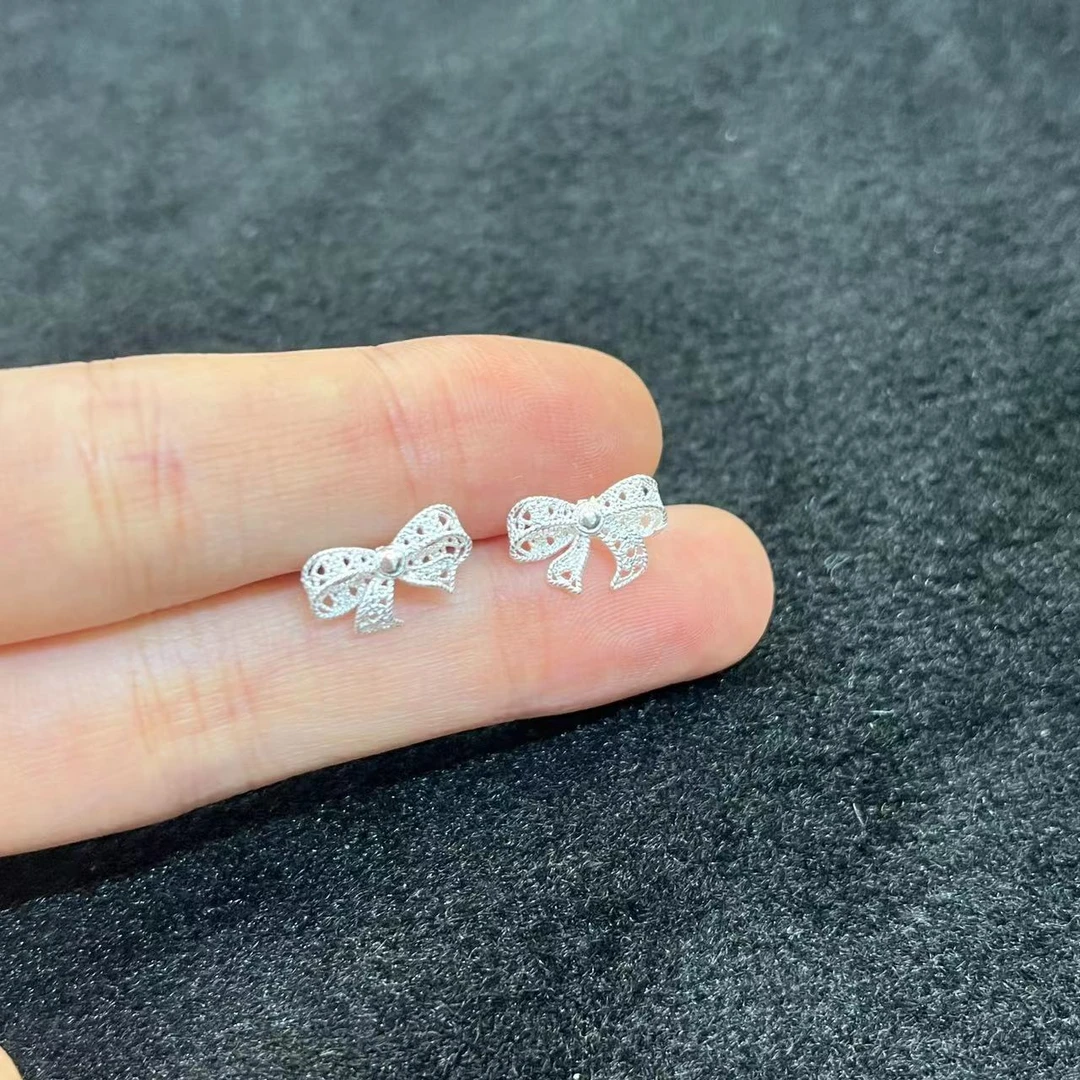 足银耳饰 【朱朱】足银耳饰  约7X11mm