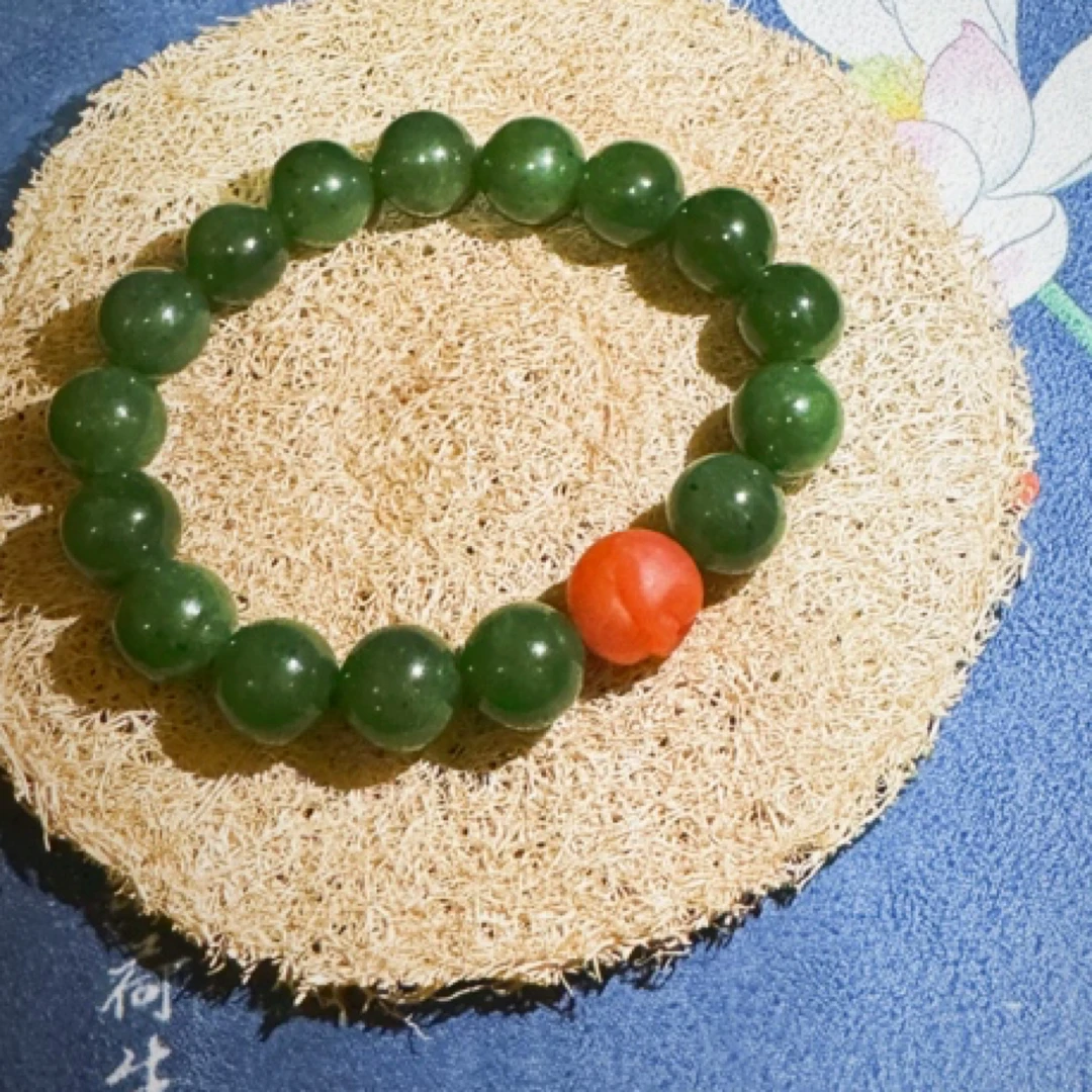 非金属手链 檀尘同款手饰品绿12+F红
