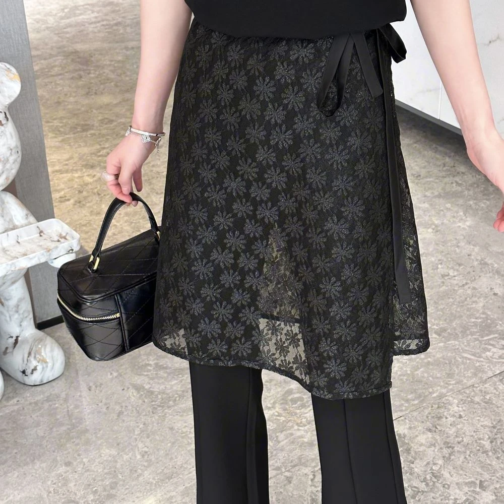 【福利特惠】新款叠穿屁帘裙高级感小众设计复古蕾丝花边a字半身裙