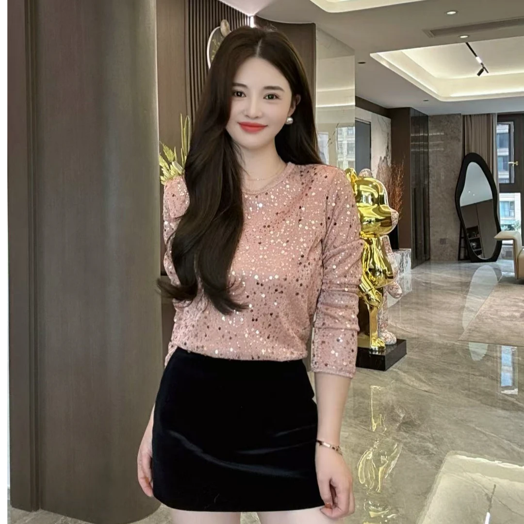 福利1.8号时尚亮片气质百搭上衣   （现货）洋气修身秋冬时尚气质百