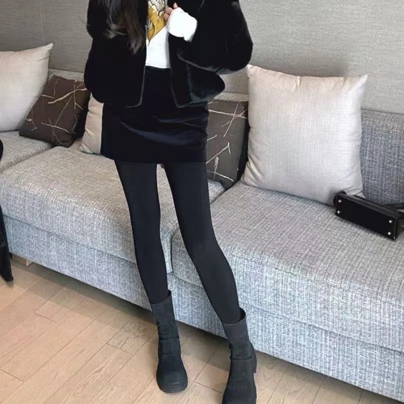 秋冬百搭高弹力薄绒连裤袜   时尚休闲打底加绒底裤连裤袜