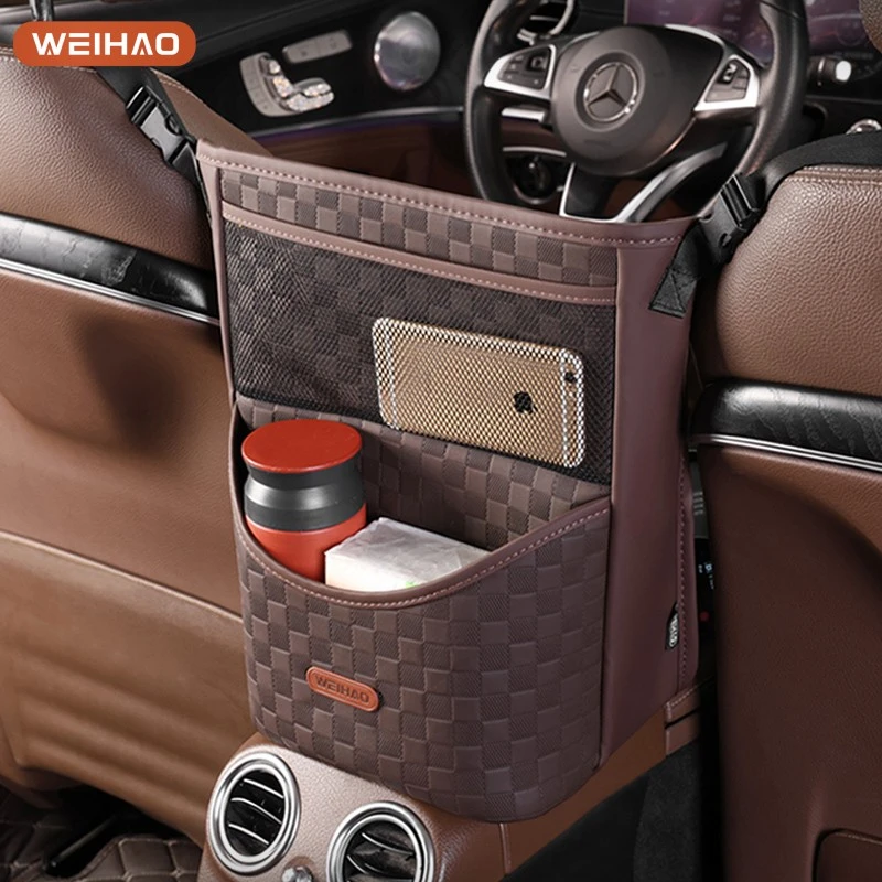 G古★汽车座椅间收纳袋储物袋车用网兜放包置物袋车载后靠背挂袋盒