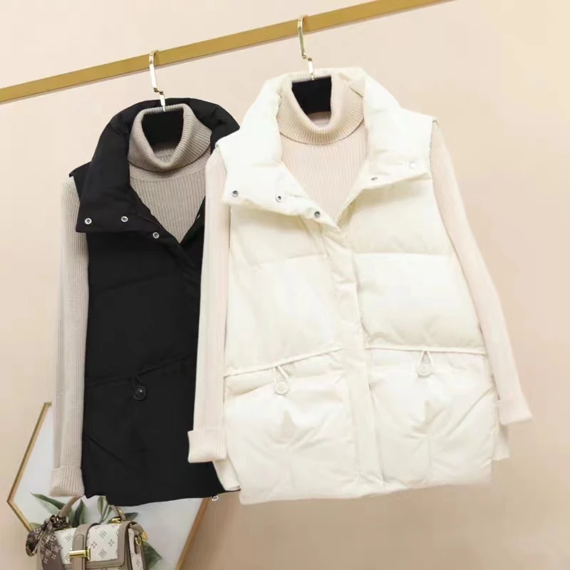 秋冬新款无袖立领洋气加厚马甲韩版宽松百搭休闲时尚女款马夹女