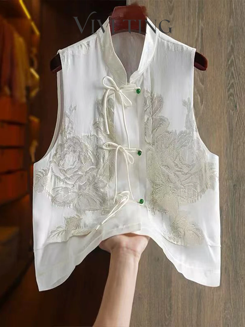 【VIVI·TING】婷姐推荐夏季新款高级感国风马甲背心盘扣新中式C1