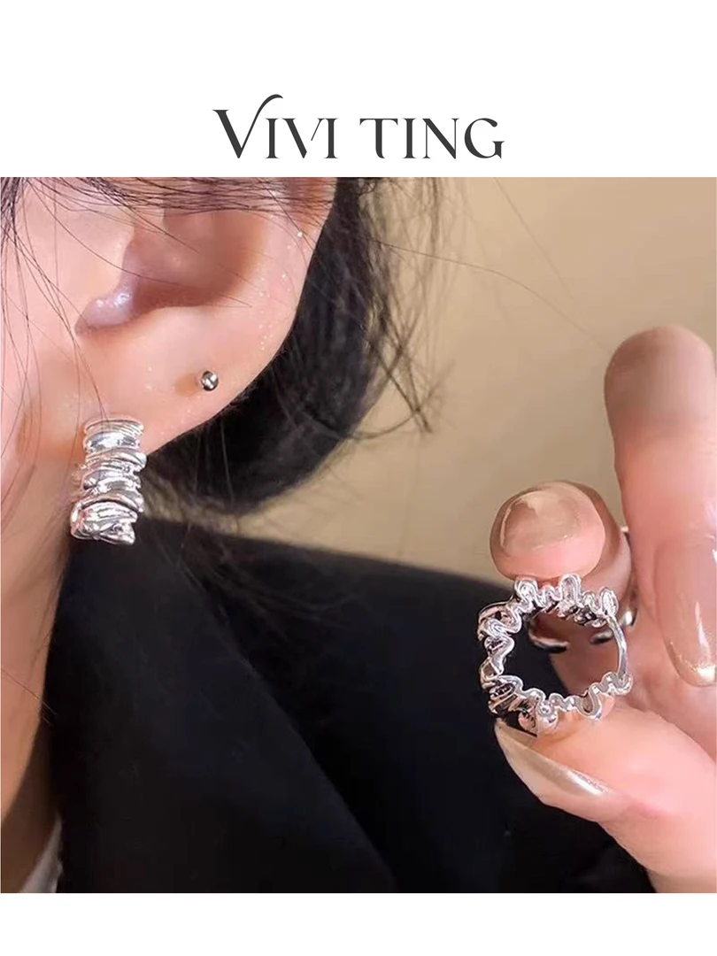 合金耳饰 【VIVI·TING】婷姐推荐新款不规则耳钉耳环