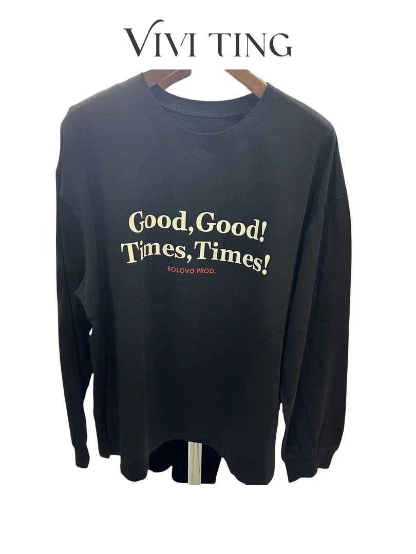 【VIVI·TING】婷姐推荐秋季字母印花长袖上衣纯色休闲百搭t恤s167