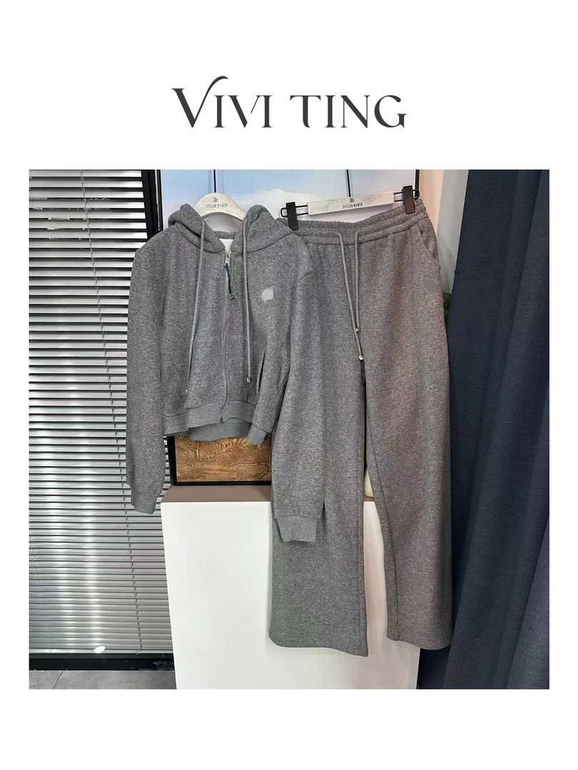 【VIVI·TING】婷姐推荐秋冬休闲百搭新款运动风连帽卫衣+抽绳裤套装